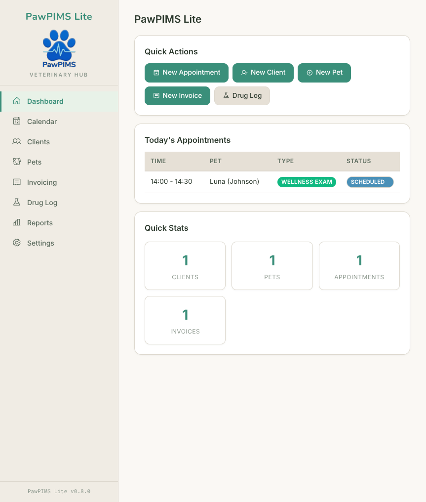 PawPIMS Lite Dashboard