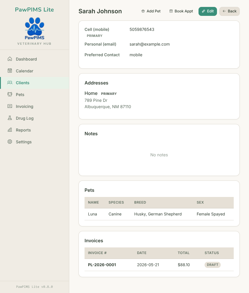 Client Detail View