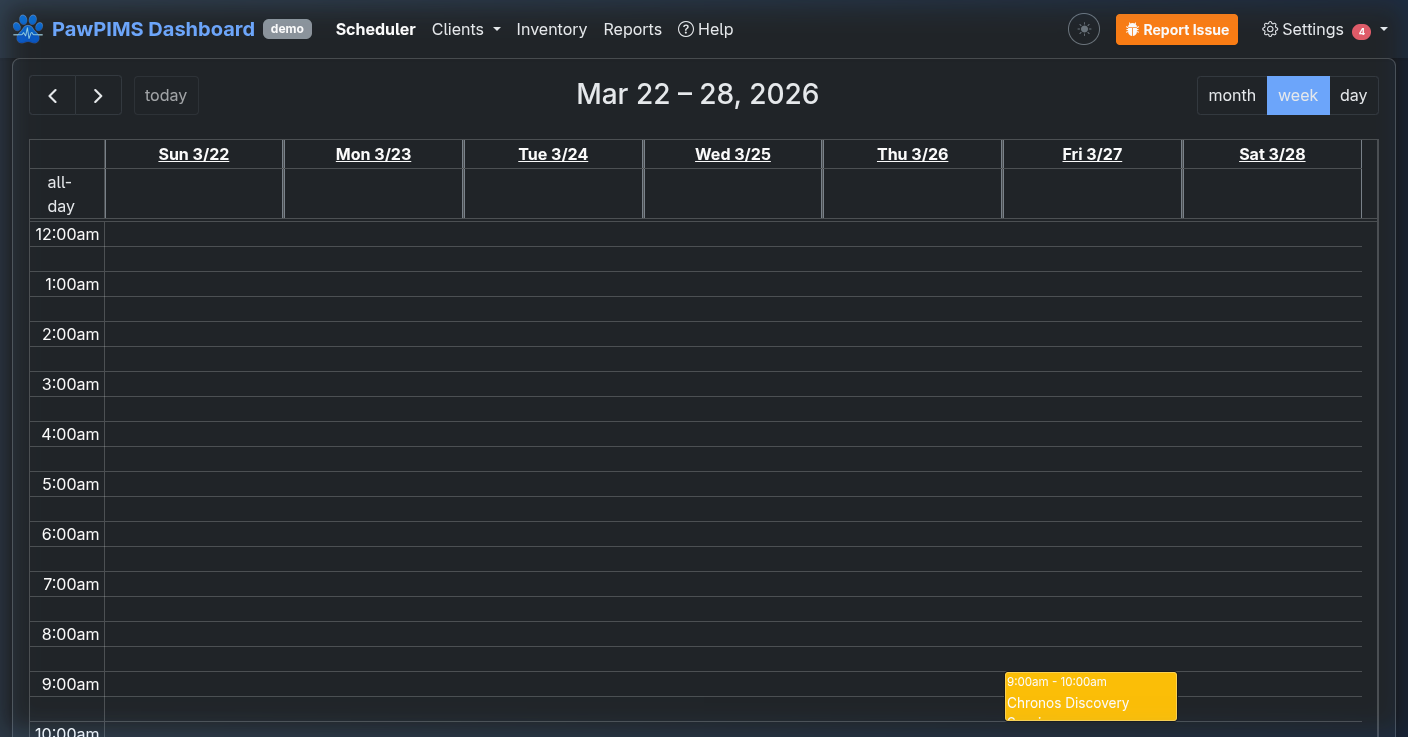 PawPIMS Scheduler